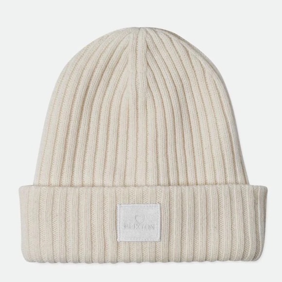 Brixton Other - BRIXTON Men's Alpha Square Ribbed Knit Merino Wool Beanie Cream Hat Unisex EUV
